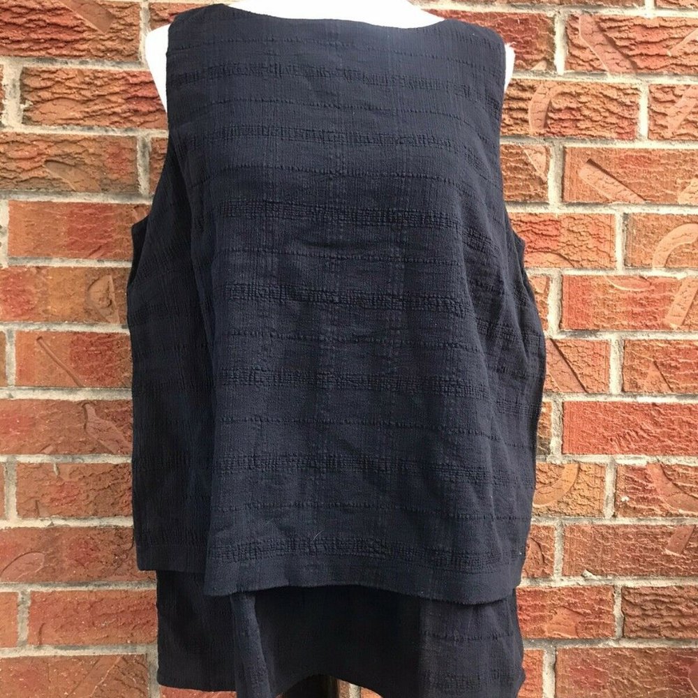 Navy Blue J. Jill Textured Sleeveless Top (NWT) - Picture 3 of 5